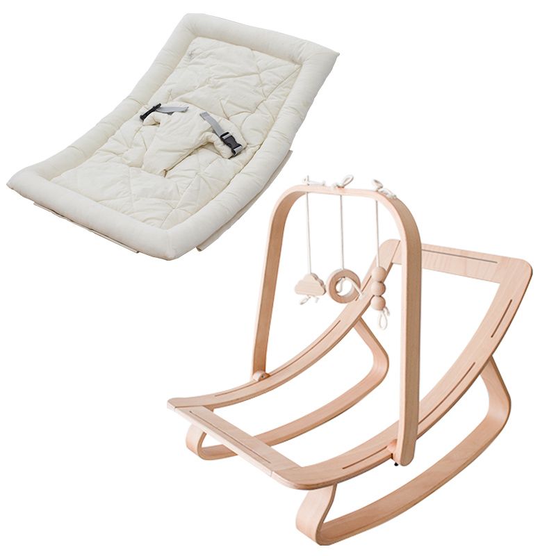 Rocking Solid Wood Crib Cradle Square Cradle with Stand for Newborn