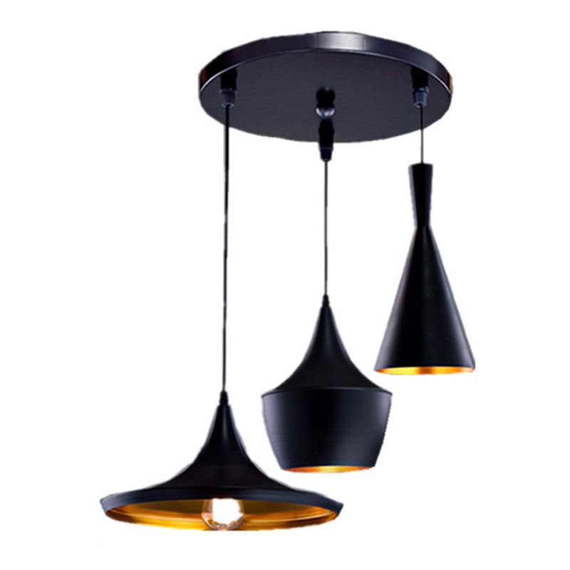 Metal Black Pendant Lighting Fixture Shaded Industrial Style Pendant Ceiling Light