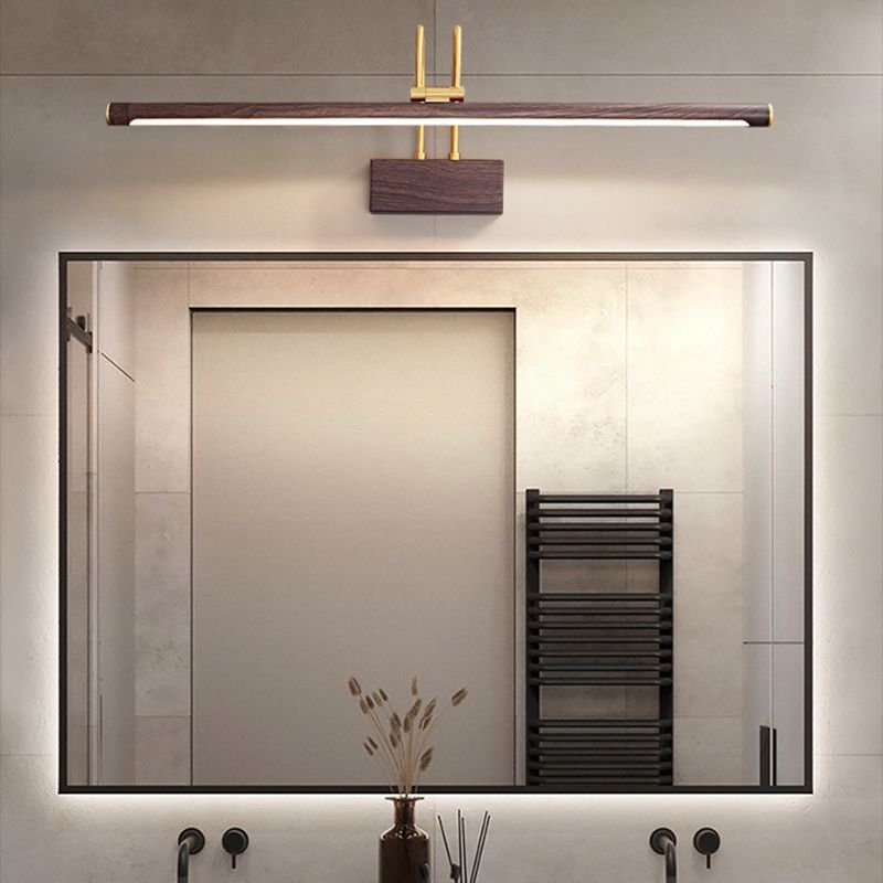 Postmodern Brass Vanity Light Straight 1 Light LED Mirror Light for Bathroom