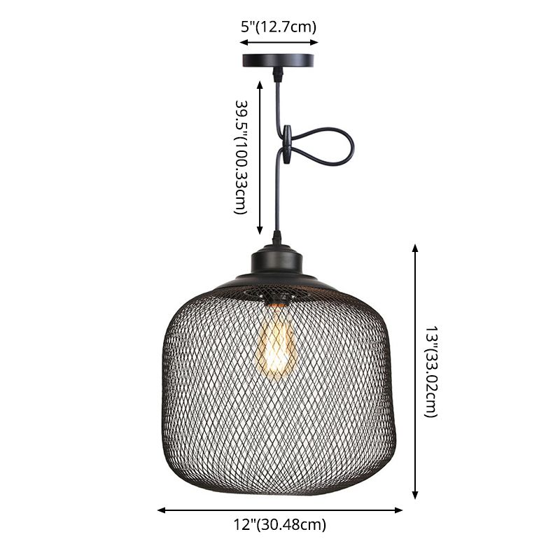 1 Light Wire Mesh Light Anhänger nordischer Industriestil Metallhangleuchten für Bar