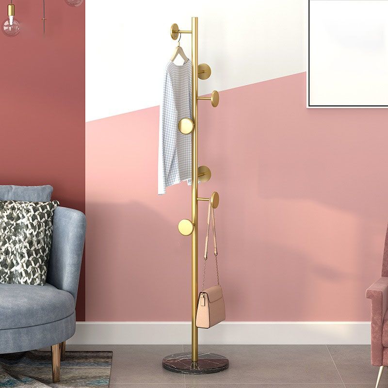 Contemporary Metal Hall Stand Free Standing with Hooks Coat Hanger