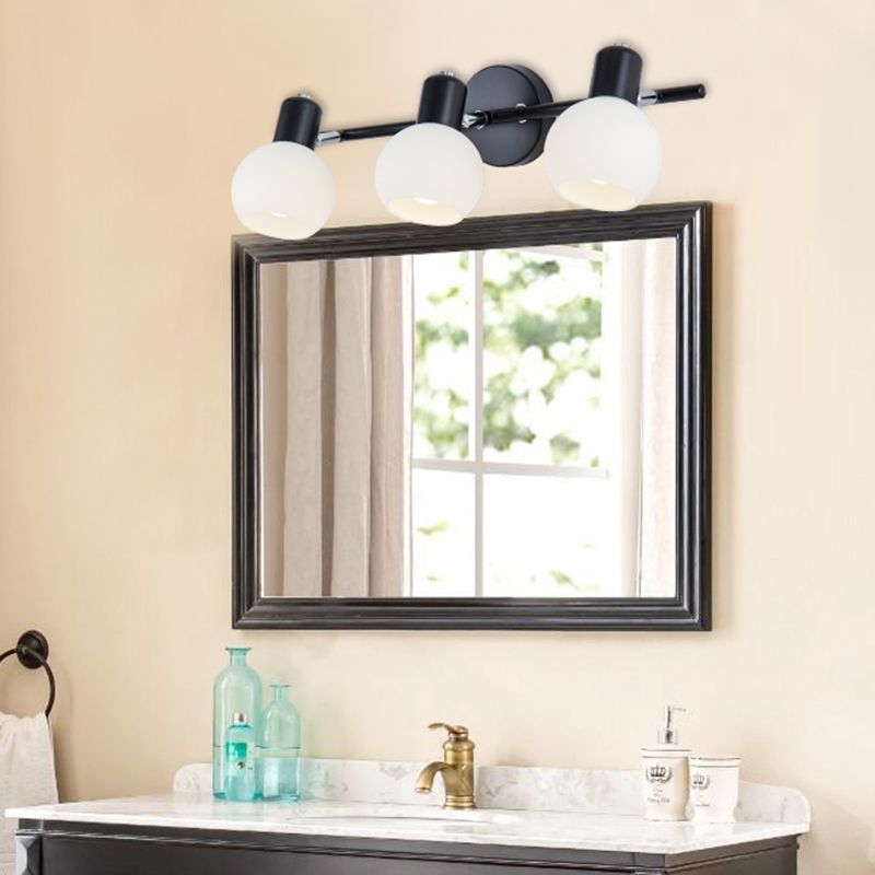 Modern Mirror Front Light Multi Lights Vanity Light with Glass Shade for Bathroom