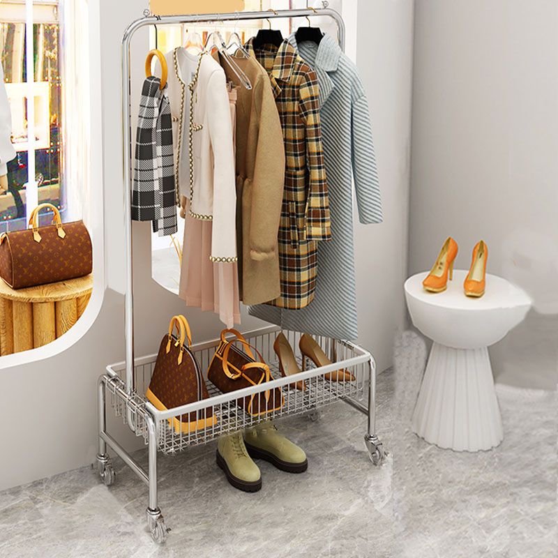 Industrial Coat Rack Metal Hanging Rail Storage Shelf Organizer Entryway Coat Hanger