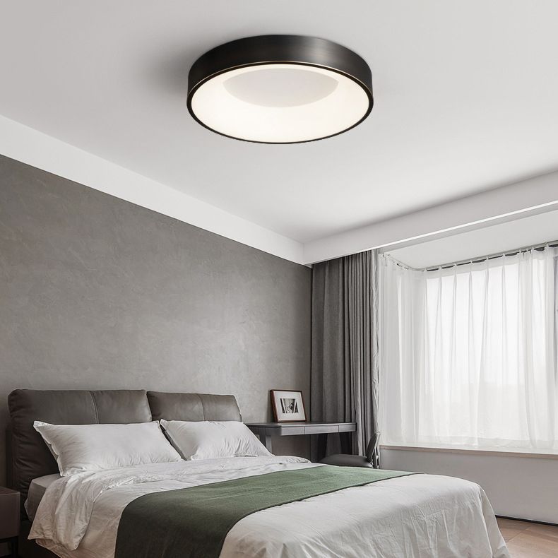 Modern Drum Ceiling Lighting Metal 1-Light Ceiling Mount Light Fixture