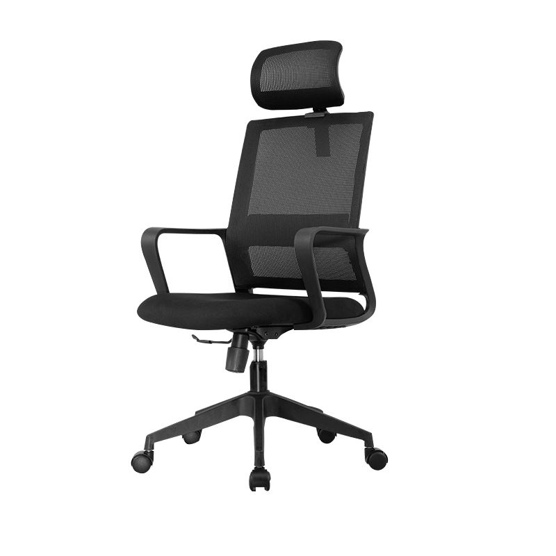 Modern Desk Chair Mid-Back Home Office Chair in Black No Distressing