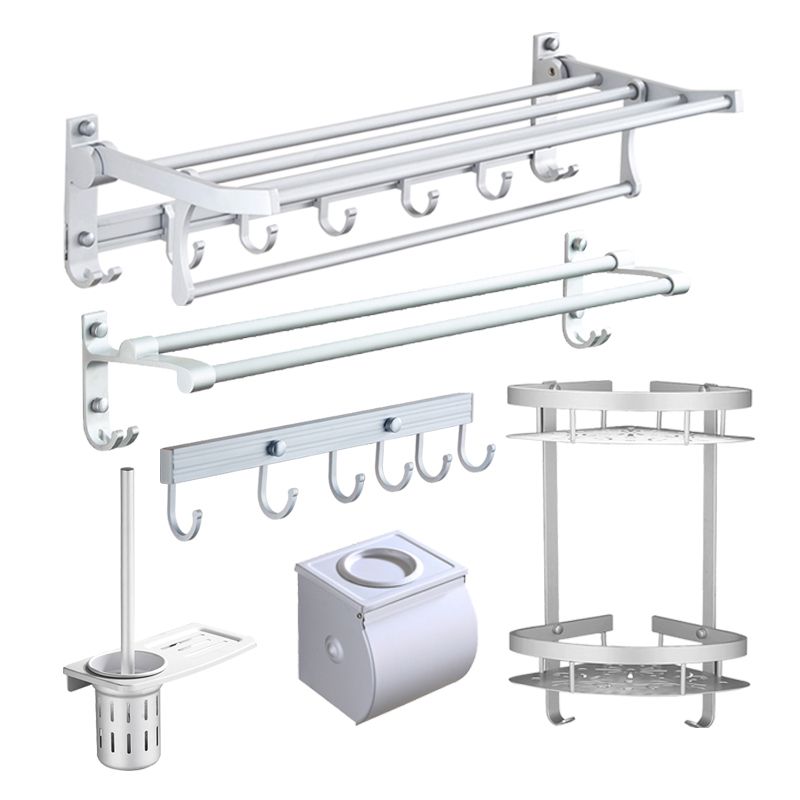 Silver Contemporary Bathroom Hardware Set Stainless Aluminum Bathroom Set