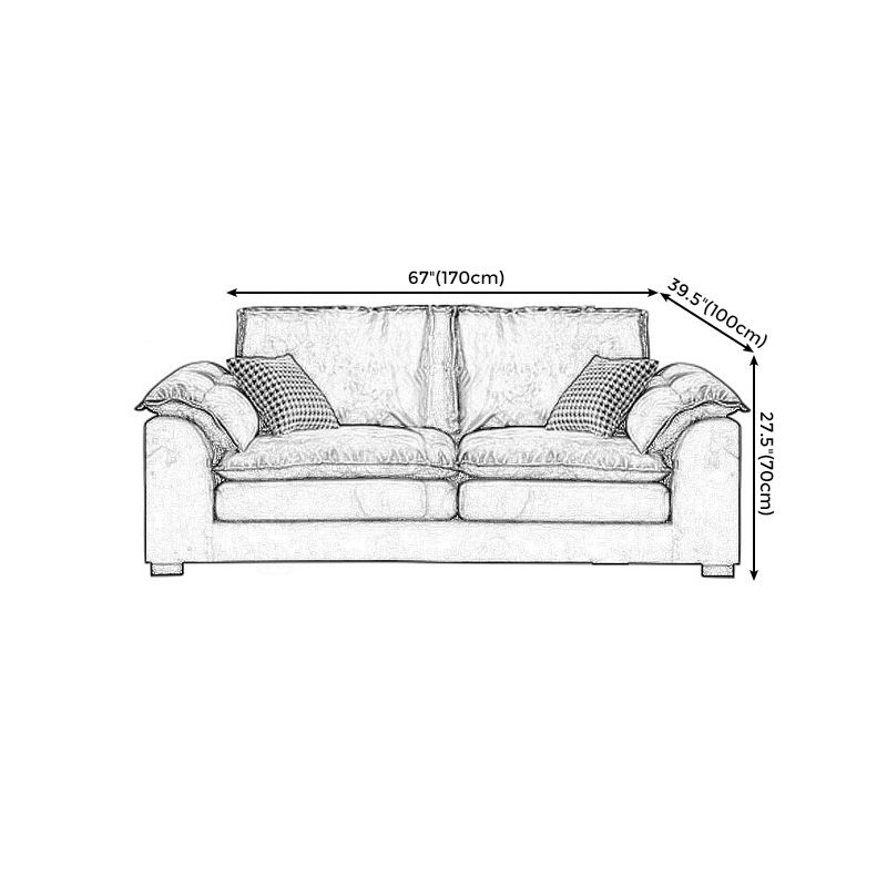 Fabric Pillow Top Arm Sectional 29.53"High Cushion Back Sofa, Black