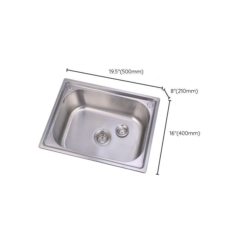 Scratchproof Kitchen Sink Stainless Steel 1 Holes Drop-In Kitchen Sink Only