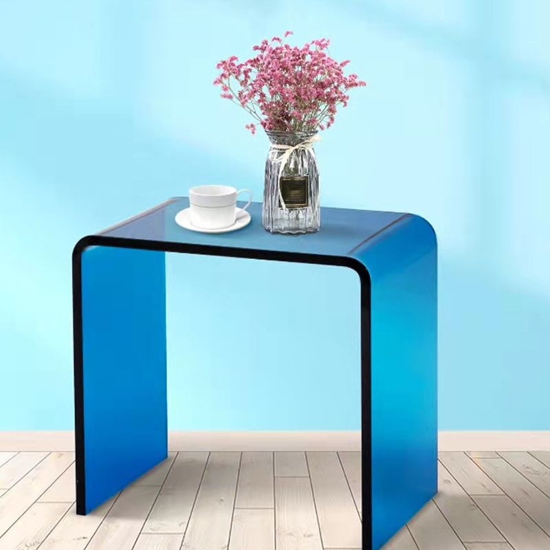 Acrylic Living Room Side Table Modern Rectangular Sled End Table