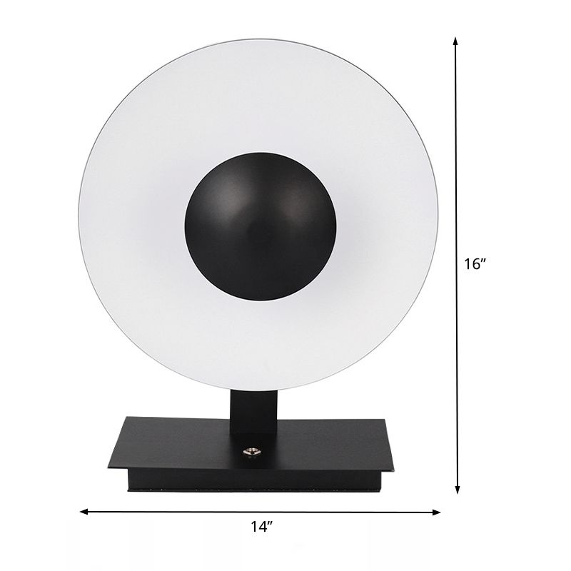 Metal Round Task Lighting Contemporary LED Reading Book Light in Black for Bedside