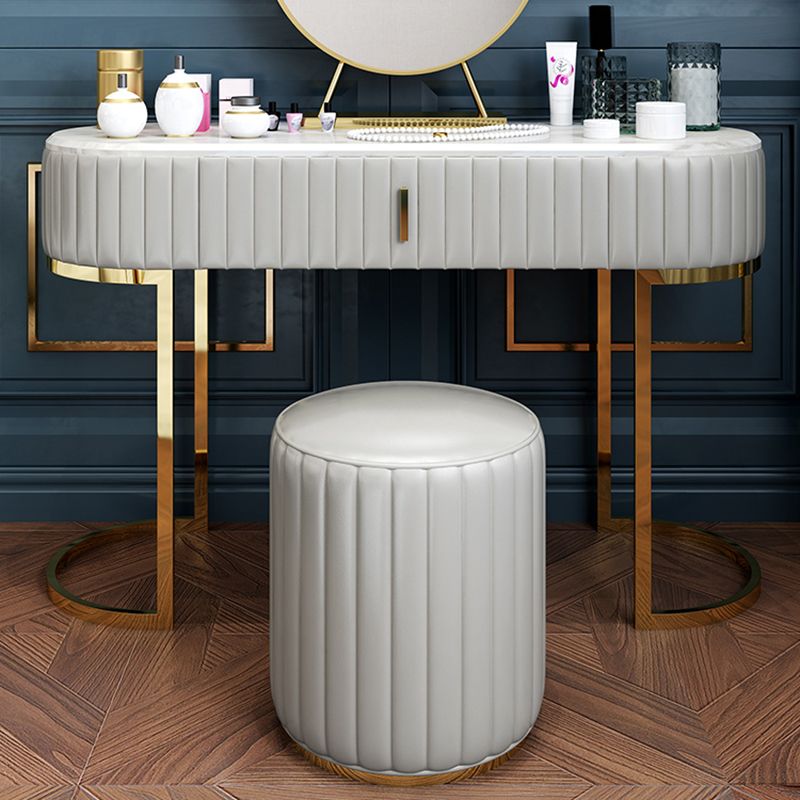 Glam Slate Top Vanity Dressing Table Set White Make-up Vanity