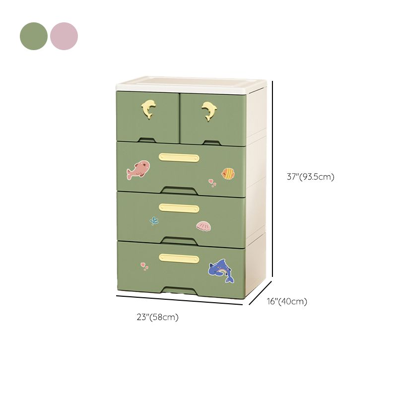 Contemporary Plastic Wardrobe Armoire Multi-Storage Wardrobe with Drawers