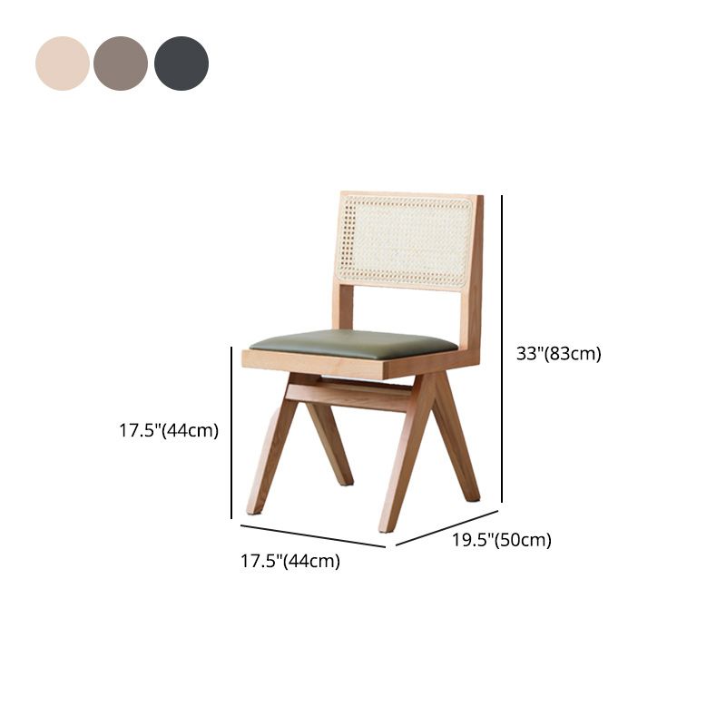 Armless Dining Chairs Modern Solid Wood Side Chairs for Dining Room