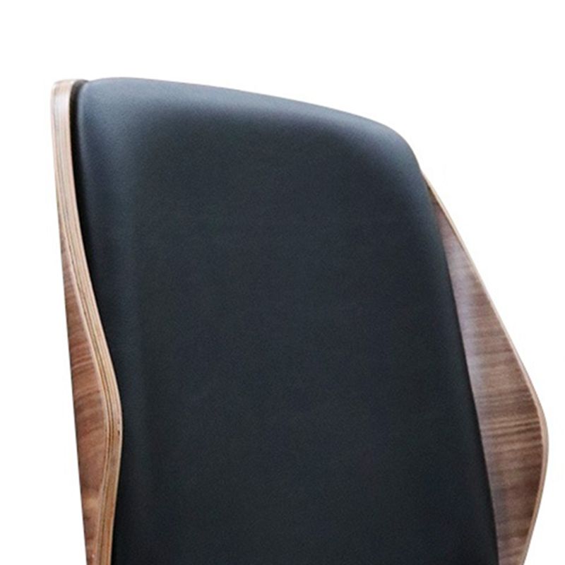 Modern Desk Chair Wood Conference Chair Mid-Back Chair with Wheels