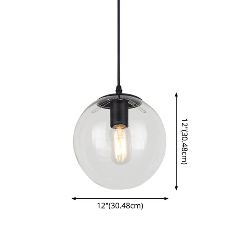 1 Light Globe Light Pendse Nordic Industrial Style Glass Lighting Lights para restaurante