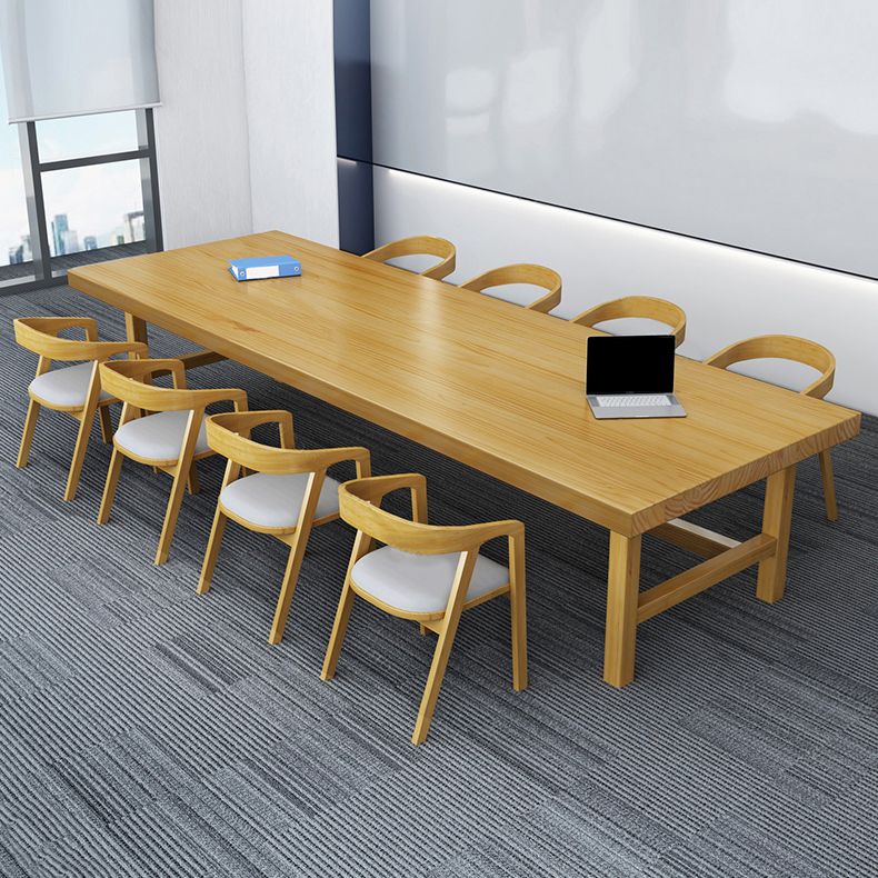 Rectangular Shaped Conference Table Wooden Task Desk in Office