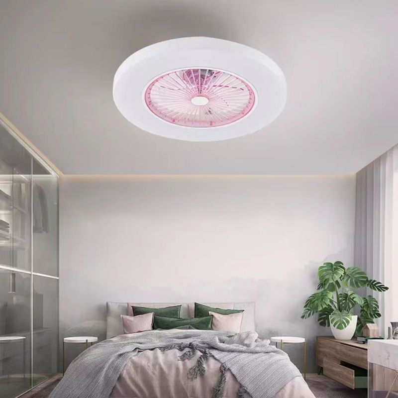 Modern Simple Ceiling Fan Lamp Circle Shape LED Ceiling Fan Light for Bedroom