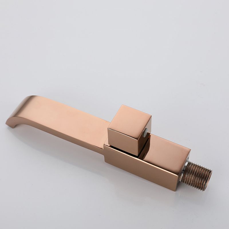 Contemporary Wall Mounted Bathroom Faucet Knob Handle Solid Brass Square Faucet