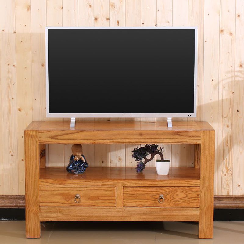 Asian Elm TV Cabinet Natural/Brown/Walnut Living Room TV Stand with Storage