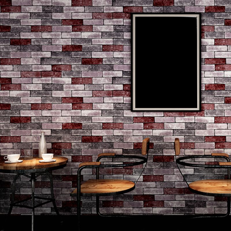 Brick Effect Wallpaper Countryside Moisture Resistant Restaurant Wall Covering, 57.1-sq ft