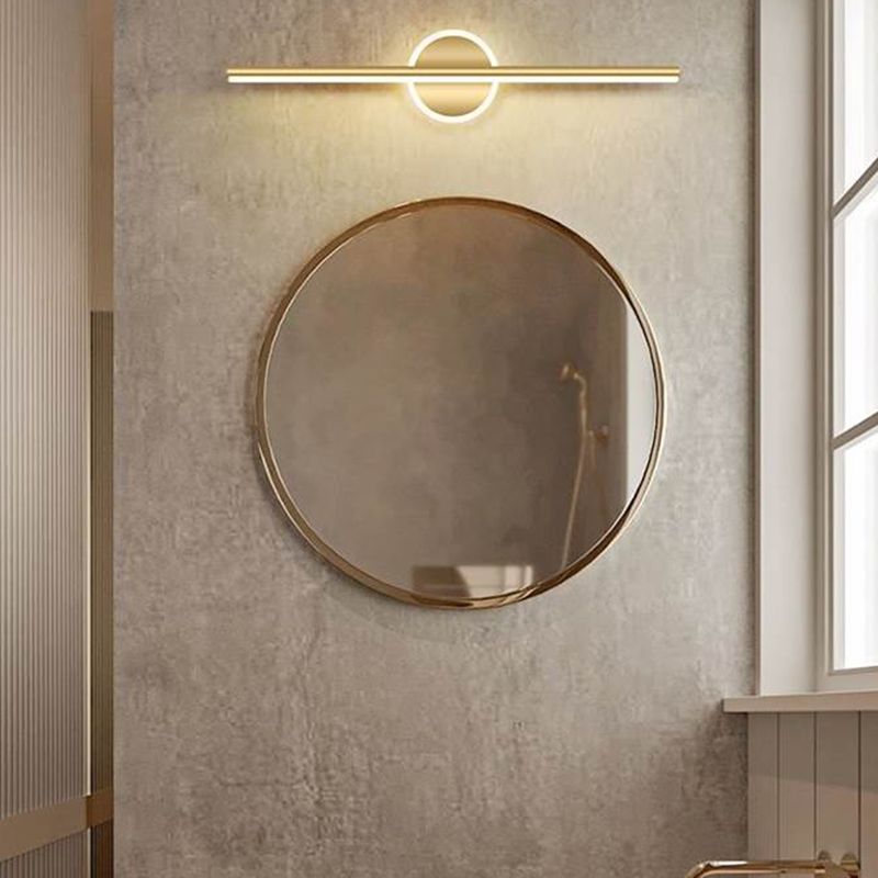 Metal Linear Vanity Lighting Modern 1-Light Vanity Lamp in Gold