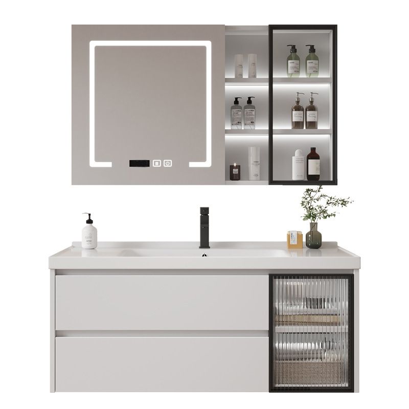 Modern Sink Vanity Solid Color Wall Mount Vanity Cabinet for Bathroom