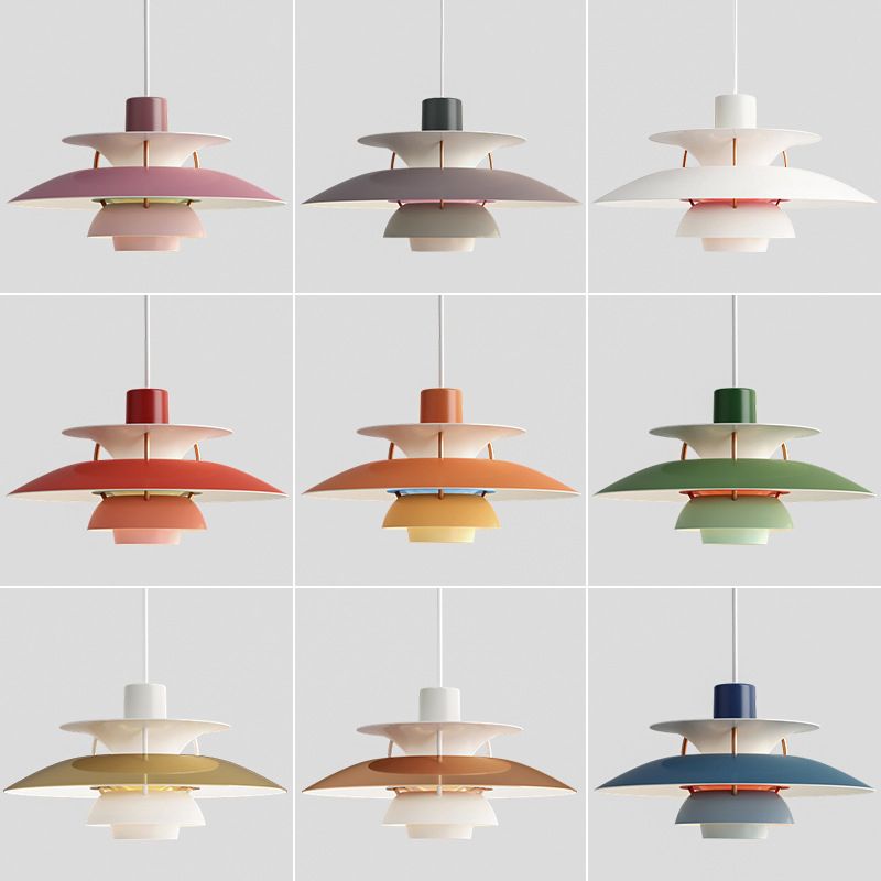 1 Light Tier Pendant Designer Nordic Style Aluminum Ceiling Pendant Light with Hanging Cord for Bedroom