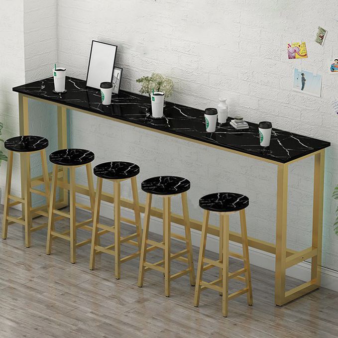 Rectangle Bar Dining Table Modern Bar Dining Table with Trestle Base