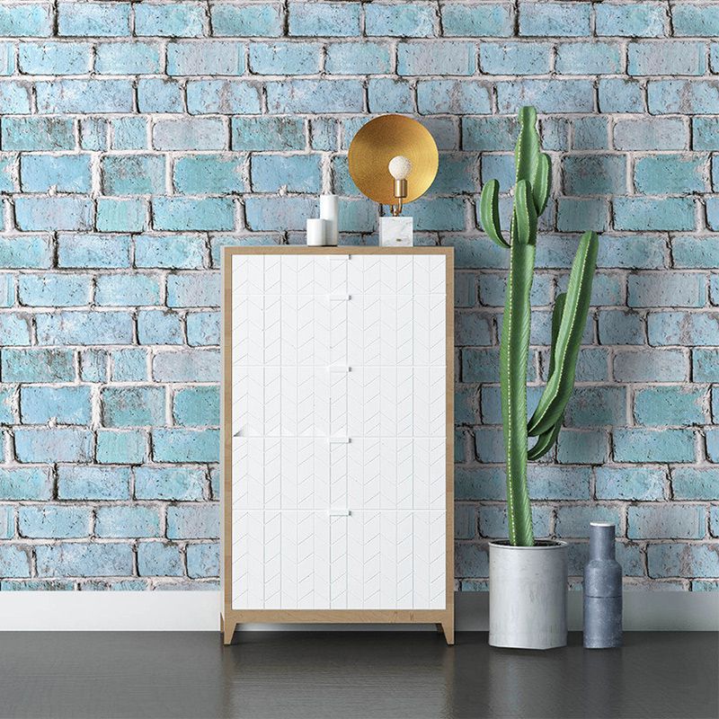 Blue Brick Effect Wallpaper Roll Architecture Steampunk Self Adhesive Wall Covering