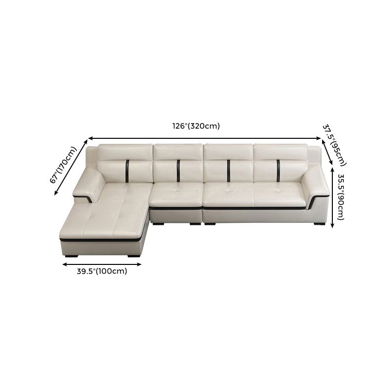 Gorgeous Style Seating White Black Sofa with Pillow Back Sofa