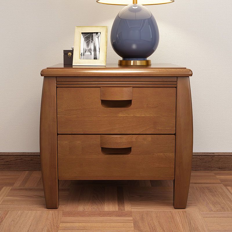 Solid Wood Night Table Modern Minimalist Bedside Table with Drawers