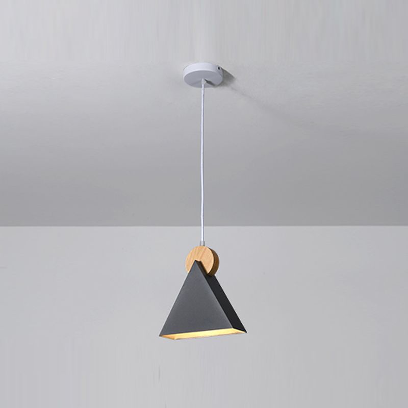 Contemporary Style Colorful Wooden Hanging Light Metal Pendent Lighting Fixture