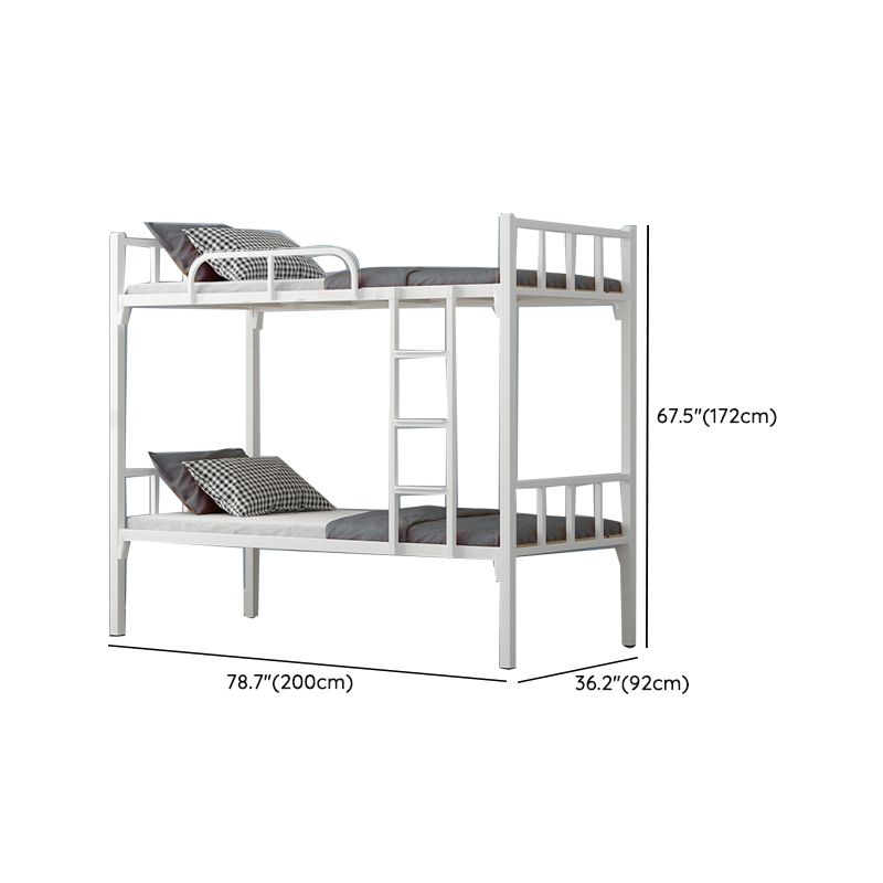 Scandinavian Metal Standard Bunk Bed Black/ White Kid Bed with Stairway