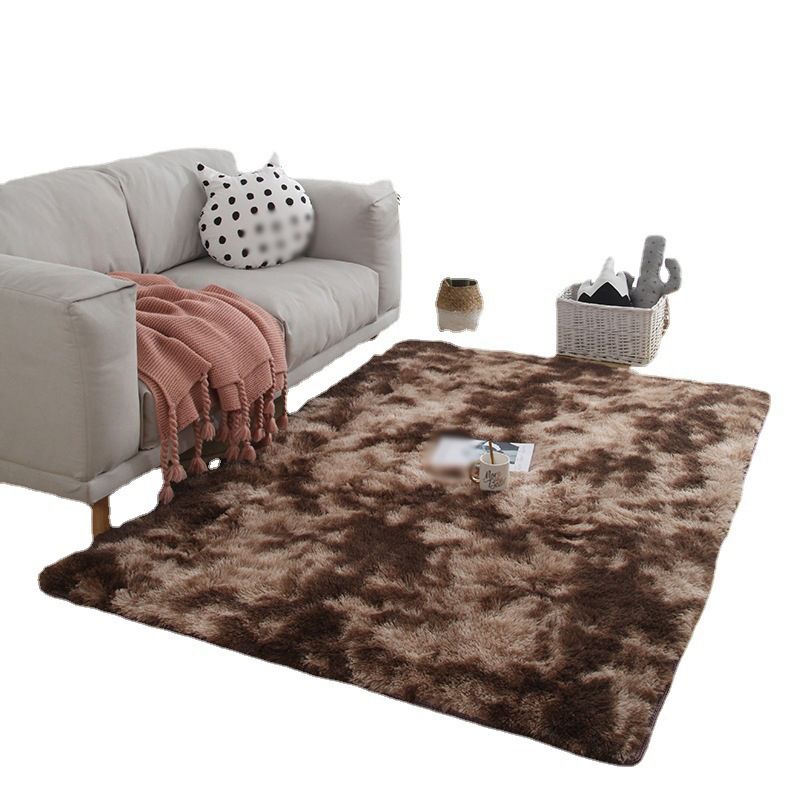 Creative Tie Dye Printed Rug Trendy Area Rug Polyester Non-Slip Backing Shag Carpet for Home Decor