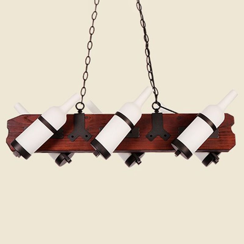 Hangende kroonluchter vintage stijl restaurant kroonluchter hanglamp met flesglasschaduw