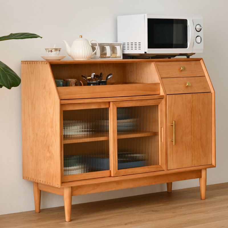 Modern Buffet Sideboard Solid Wood Side Board with Cabinets and Drawers