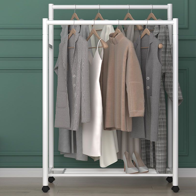 Contemporary Entryway Kit Metal Hanging Rails and Storage Shelving Coat Rack