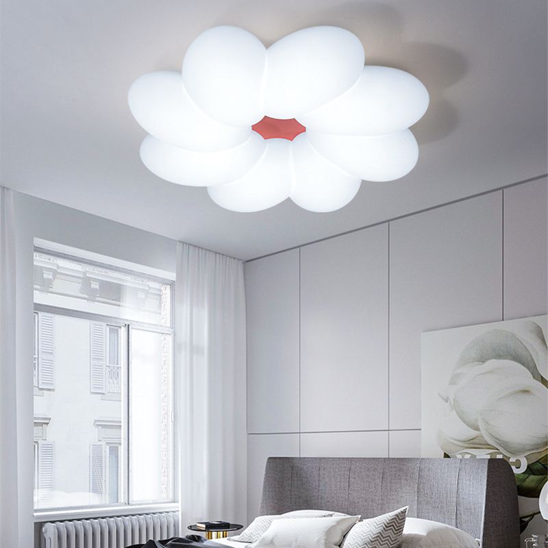 8-Lights Modern Style Flower Flush Mount Acrylic Ceiling Light for Bedroom