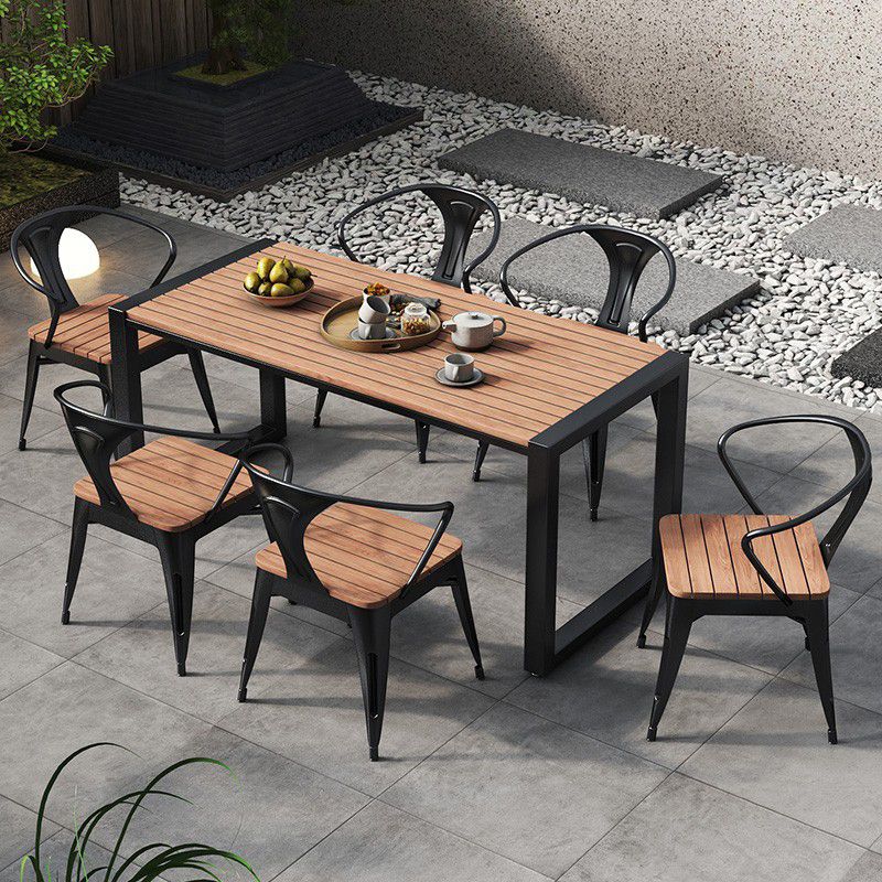 Industrial 1/3/5/7 Pieces Dining Set Reclaimed Wood Dining Table Set for Outdoor