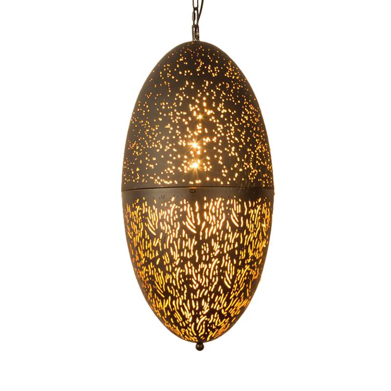 Carved Pendant Lighting Decorative 1 Head 8"/11"/13" Wide Metal Hanging Light Fixture in Brass
