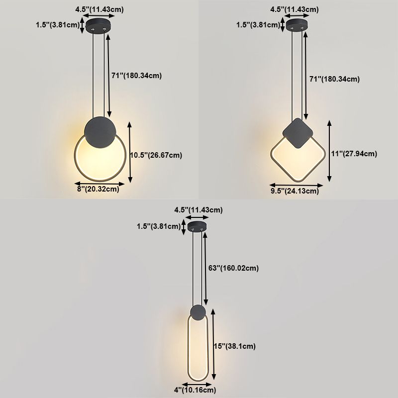 Nordic Style Metal Ceiling Lamp Geometry LED Pendant Light with Acrylic Shade for bedroom