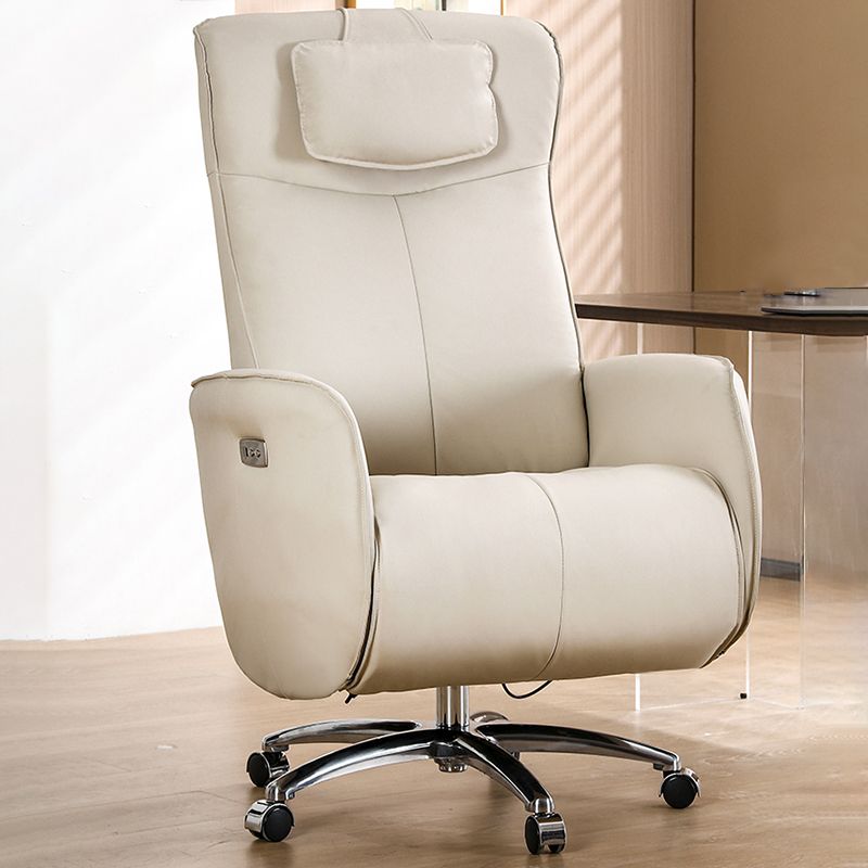 Faux Leather Swivel Standard Recliner Solid Color Metal Frame Recliner Chair