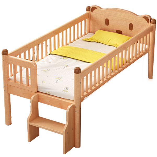 Scandinavian Solid Wood Nursery Bed Guardrail Rectangle Baby Crib