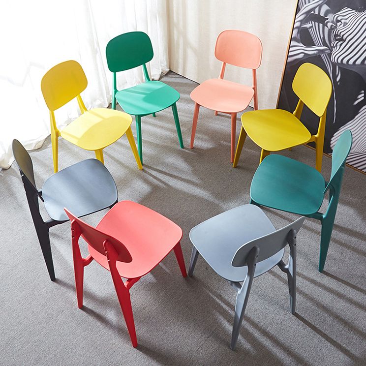 Contemporary Style Open Back Plastic Dining Side Chair for Home