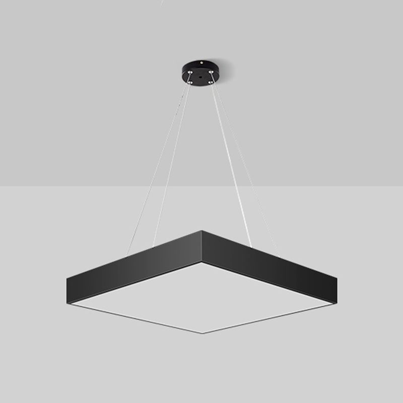 Forme carrée métallique Hanging Light Moderne 1 Lumière luminaire Lumières en noir