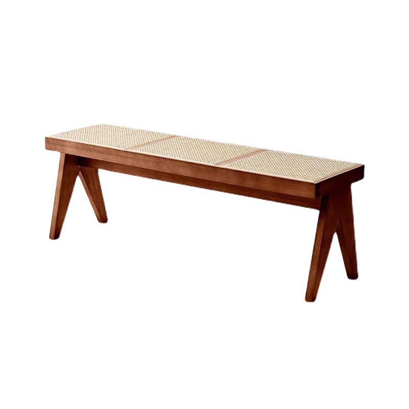 14.82-inch Width Solid Wood Bench Tropical Rectangle Seating Bench