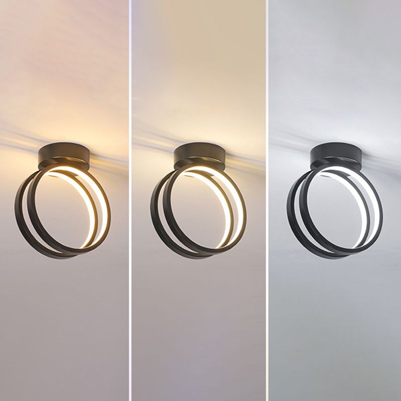 Halo Ring Hallway Ceiling Mounted Light Aluminium 1 Head Modern Flush Light Fixture