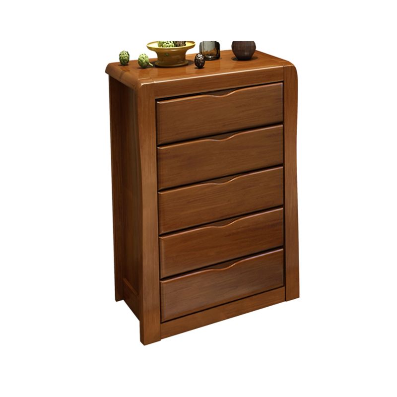 Modern Rectangle Wood Accent Cabinet Grooves Cabinet with Drawer