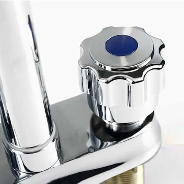 Modern Style Vessel Faucet Copper Knob Handle Low Arc Vessel Faucet