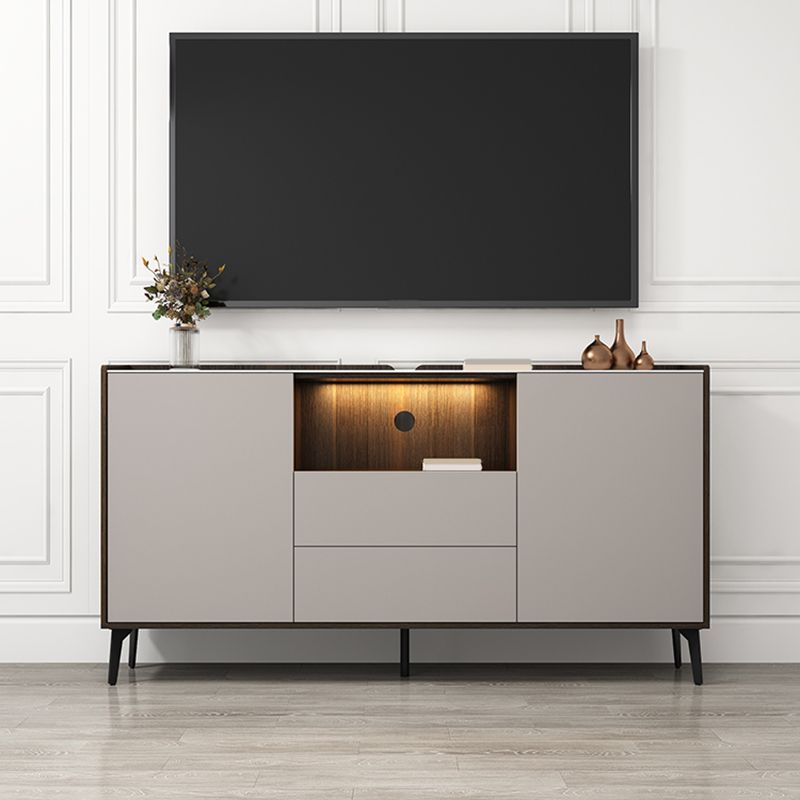 Stone Media Console TV Stand Modern TV Stand Console with 2 Drawers